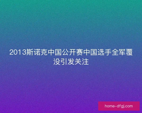 2013斯诺克中国公开赛中国选手全军覆没引发关注